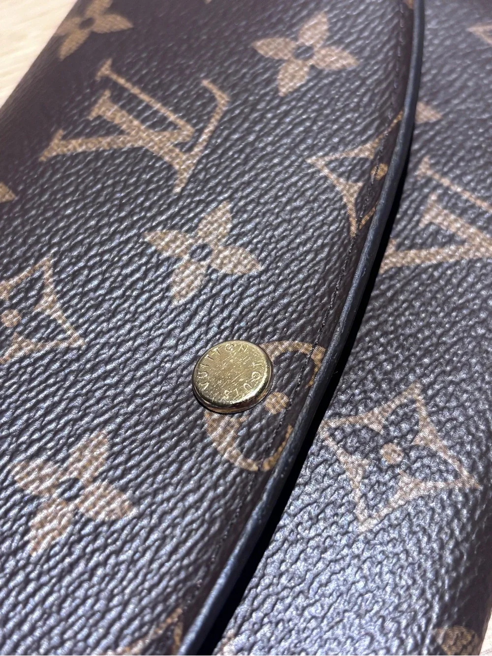 Louis Vuitton Emily Monogram Canvas Brown Flap Wallet Fuchsia